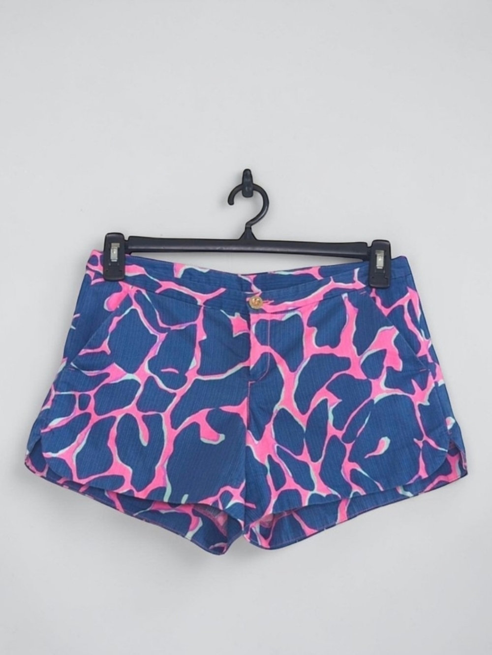 Lilly Pulitzer Adie Ocean Theme 100% Cotton Shorts Blue Pink Size 2